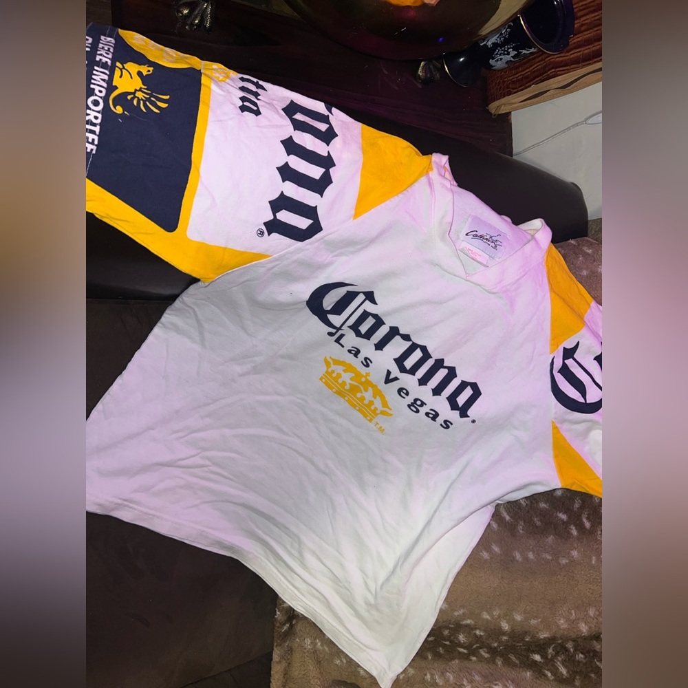CORONA Vintage 90s Las Vegas Jersey T-Shirt Sports Logo Mesh Tee Size M